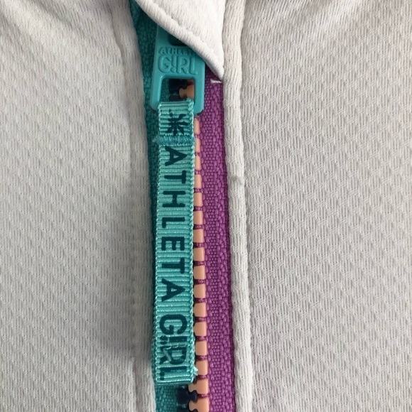 Athleta Girl Jacket Stunner Shade White Multicolored Zipper Size Large 12 - Picture 11 of 12
